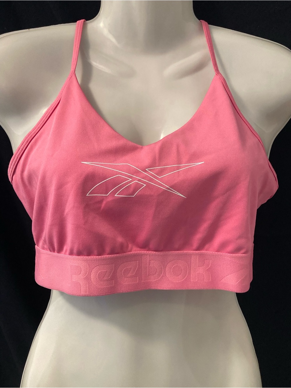 Reebok Hot Pink Sports Bra Logo Workout Activewear Size S